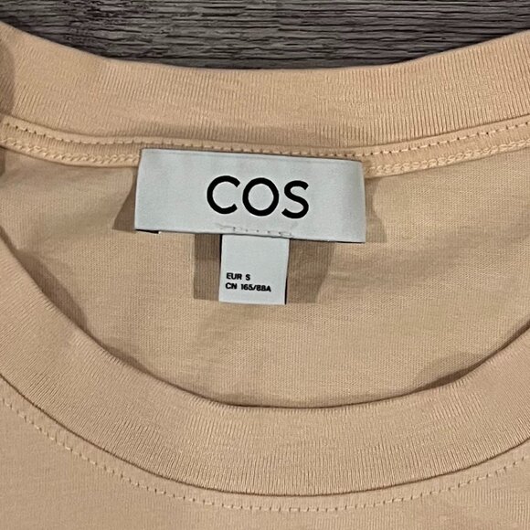 COS 24/7 Regular T-Shirt Beige Size S - Picture 3 of 4